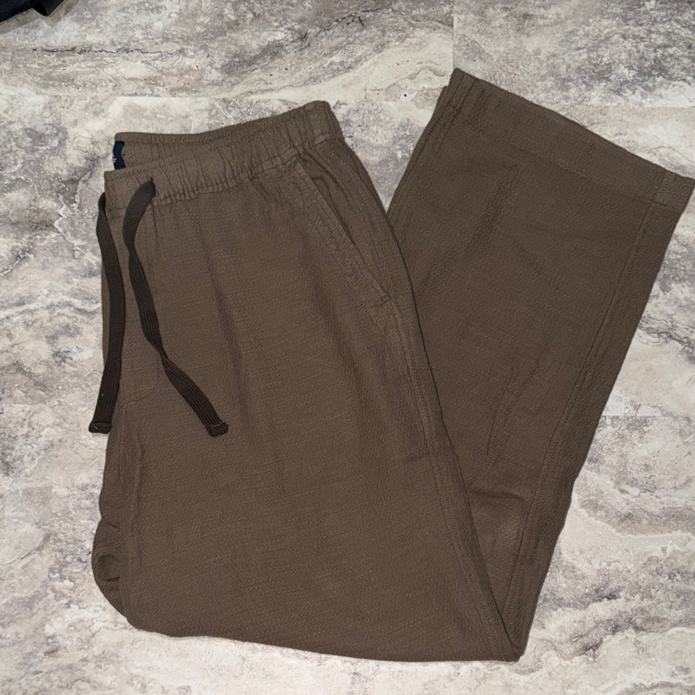 Abercrombie & Fitch Men's Olive Brown Drawstring Joggers